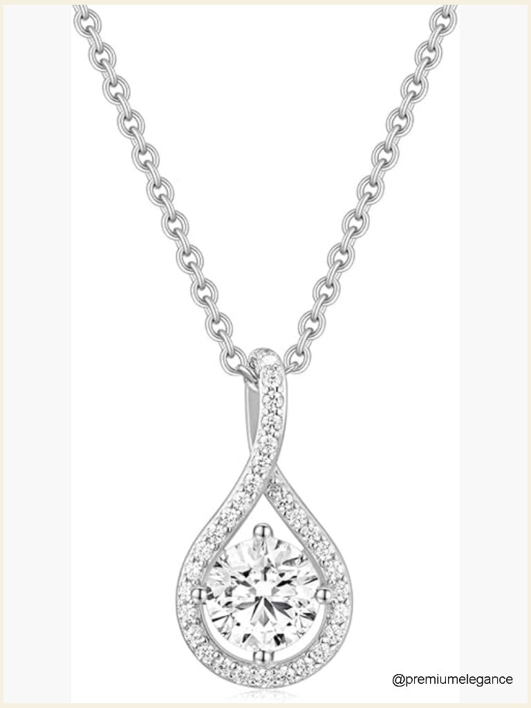 925 Sterling Silver Cz Pendant Necklace 18" With Extender Dainty Jewelry
